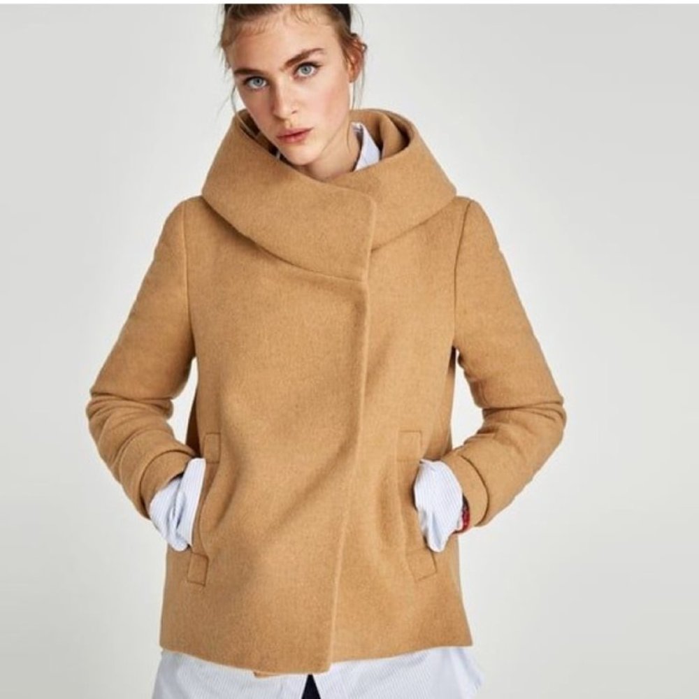 Zara Wrap Coat in Camel